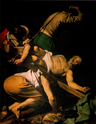 Caravaggio. Crocifissione di san Pietro (1600)